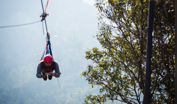 longest zipline in Nepal | Superman or bird flight style